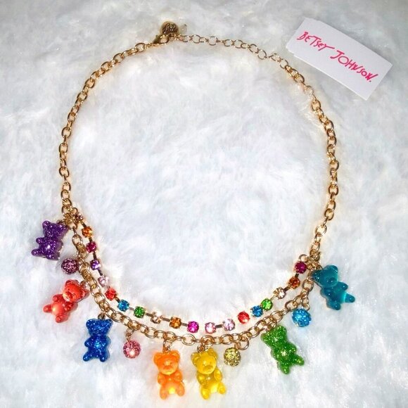 Betsey Johnson Rainbow Gummy Bear Necklace - Picture 3 of 5